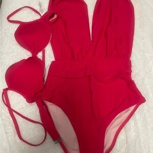 Cupshe Red Women Swim One Piece